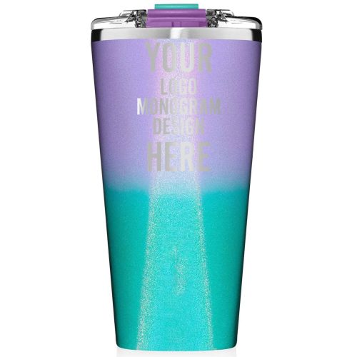 Custom Rose Gold Glitter Mermaid 20 OZ Insulated Tumbler Cup With Lid - Stainless Steel Plastic Coffee Wine Water Tumbler