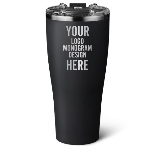 Custom Black Matte Navy Matte 32 OZ Insulated Tumbler Cup With Lid - Stainless Steel Plastic Coffee Wine Water Tumbler