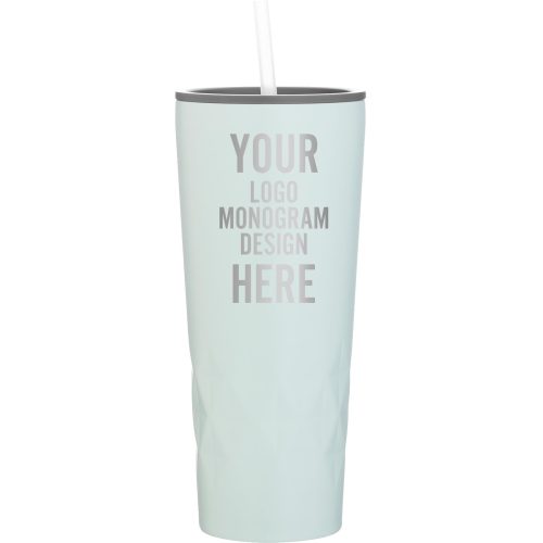 Custom Meadow Matte 20.9 OZ Insulated Tumbler Cup With Straw And Lid - Stainless Steel Plastic Coffee Wine Water Tumbler