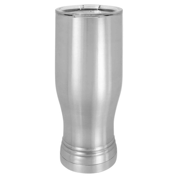 Custom Silver White 20 OZ Insulated Tumbler Cup With Lid - Stainless Steel Coffee Wine Water Milk Tumbler