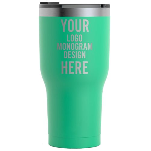Custom Mint Matte 30 OZ Insulated Tumbler Cup With Lid - Stainless Steel Plastic Coffee Wine Water Tumbler