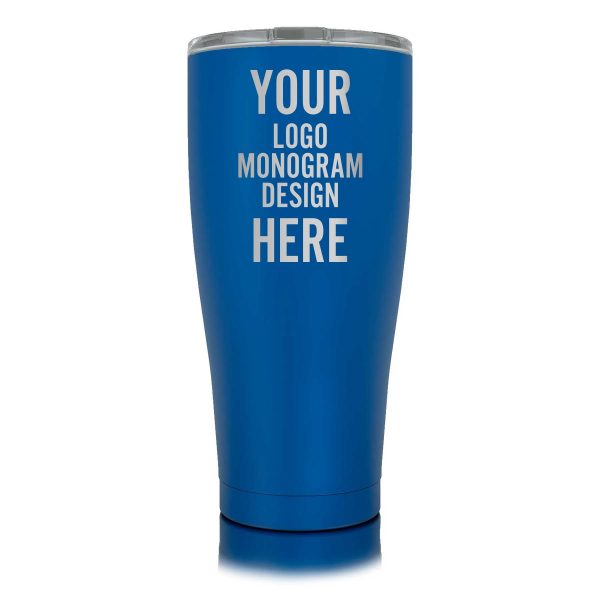 Custom Deep Blue Gameday Red 30 OZ Insulated Tumbler Cup With Lid - Stainless Steel Plastic Coffee Wine Water Tumbler