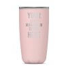 Custom Pink Topez Azurite 18 OZ Insulated Tumbler Cup With Lid - Stainless Steel Plastic Coffee Wine Water Tumbler